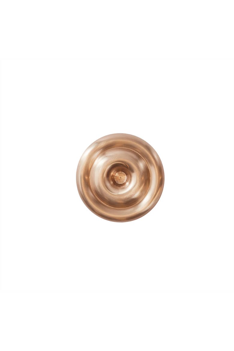 Savi Solid Brass Low Candleholder, Alternate, color, Brushed Brass