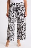 AK ANNE KLEIN Print Knit Crop Wide Leg Pants