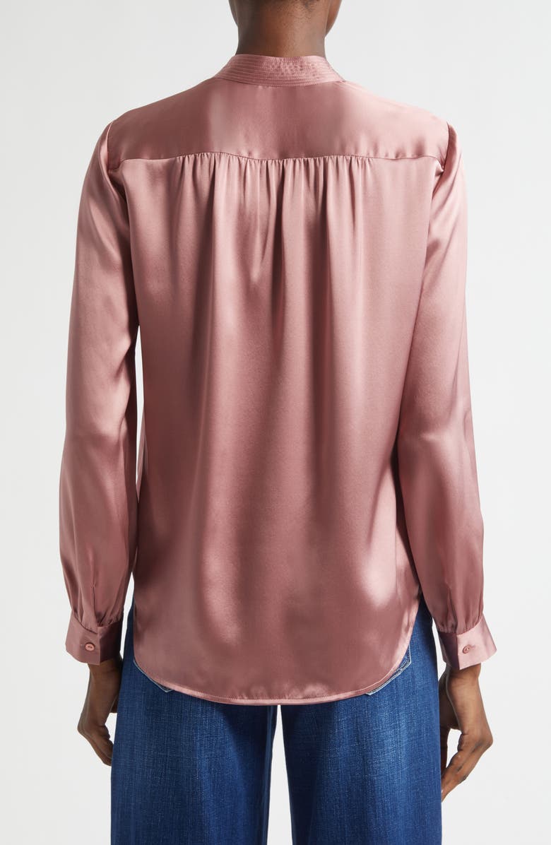 L'AGENCE Bianca Silk Satin Blouse, Alternate, color, Mauve Rose