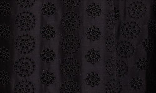 Valentino Garavani Mossi Daisy Long Sleeve Eyelet Dress In Black