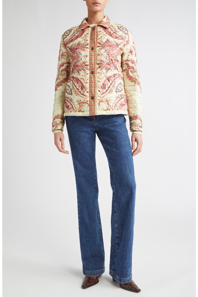 Paisley Quilted Barn Jacket, Alternate, color, OFF WHITE PRINT