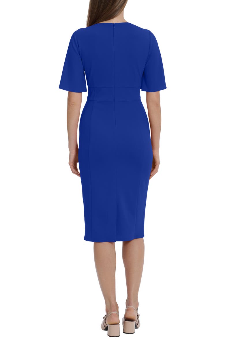 Maggy London Flutter Sleeve Midi Dress, Alternate, color, Retro Blue