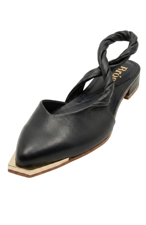 Sinead Pointed Slingback Mule Jet Black