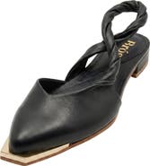 Bróg Sinead Pointed Slingback Mule Jet Black