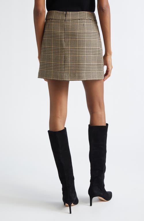 Veronica Beard Pavaline Houndstooth Check Miniskirt In Brown