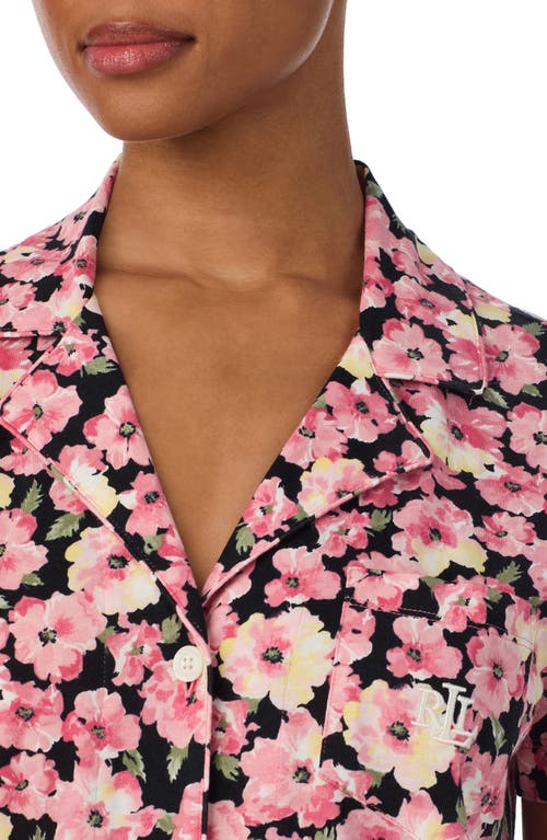 Ralph Lauren Lauren Cotton Blend Floral Pajamas In Pink