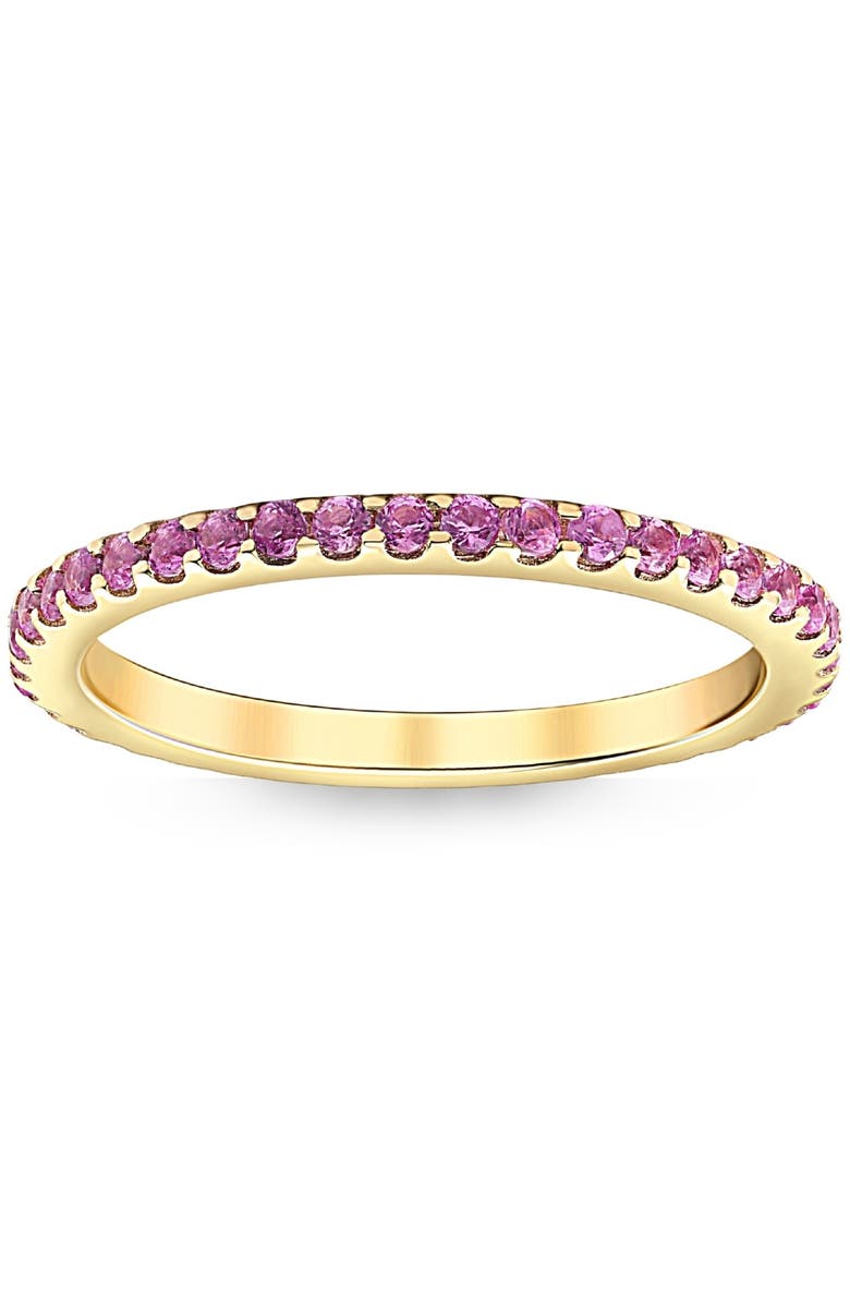 Bliss Diamond 3/4Ct Pink Sapphire Stackable Ring Wedding Band 10k Gold, Main, color, 