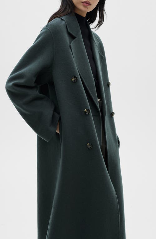 Mango Handmade Oversize Wool Blend Coat In Petrol Blue