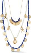 CHLOE AND MADISON 3-Pack Beaded Charm Necklace Set