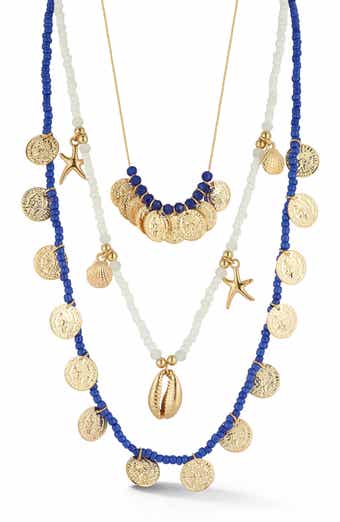 3-Pack Beaded Charm Necklace Set
