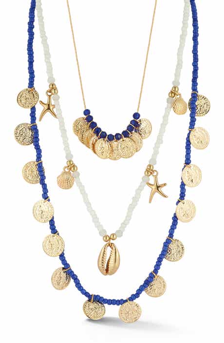 3-Pack Beaded Charm Necklace Set