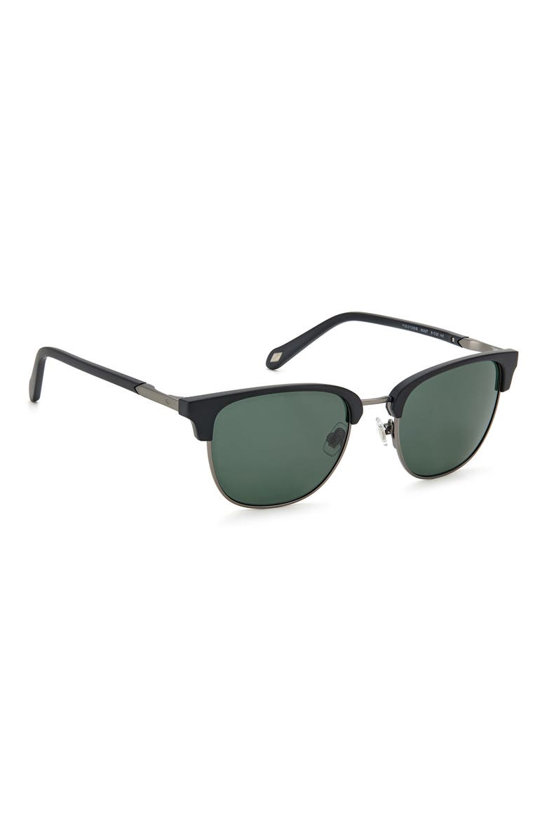 51mm Half Rim Sunglasses, Alternate, color, MATTE BLACK