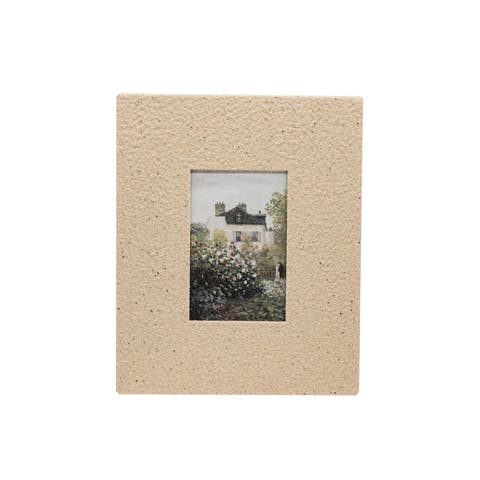 4x6 Sand Texture Picture Frame Tan Metal MDF & Glass