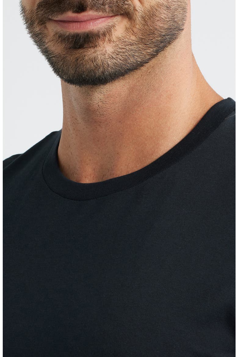 Slim Fit Crewneck Pima Cotton T-Shirt, Alternate, color, TRUE BLACK