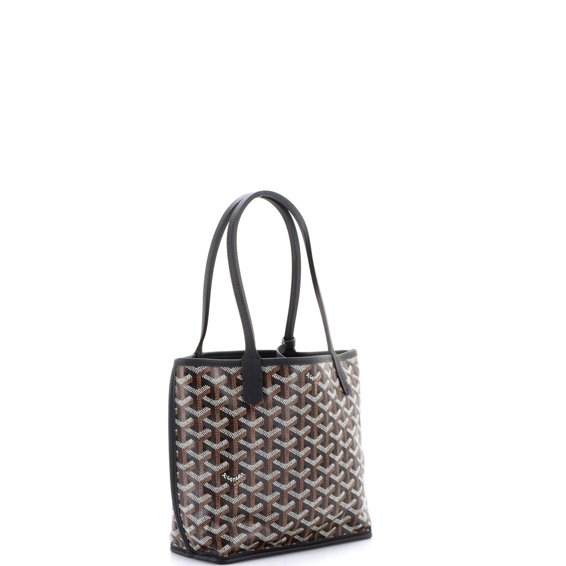 Pre-Owned Goyard Anjou Reversible Tote Coated Canvas Mini, Alternate, color, Black