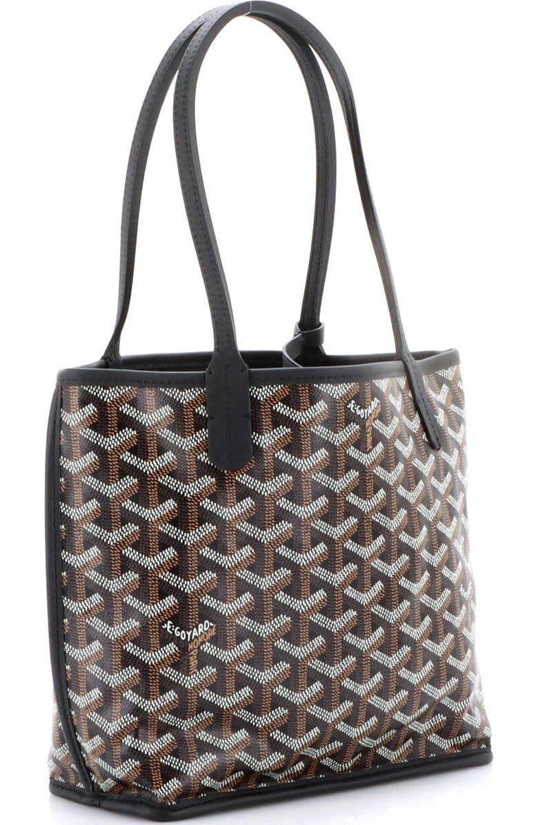 Pre-Owned Goyard Anjou Reversible Tote Coated Canvas Mini, Alternate, color, Black
