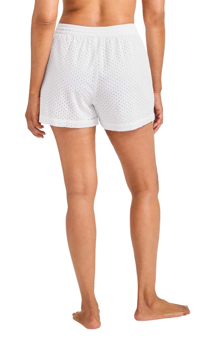 Tommy Bahama Eyelet Cove Cotton Cover-Up Shorts, Alternate, color, White