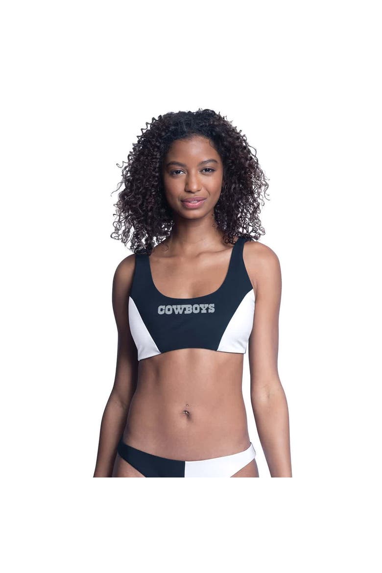 Women's G-III 4Her by Carl Banks  Navy/White Dallas Cowboys Brief Game Bikini Top, Alternate, color, Navy