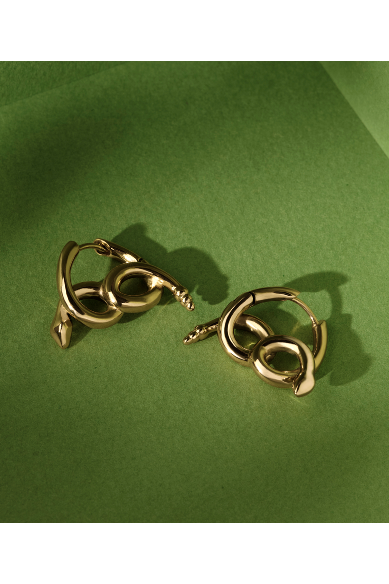 Karyn Snake Earrings, Alternate, color, Gold