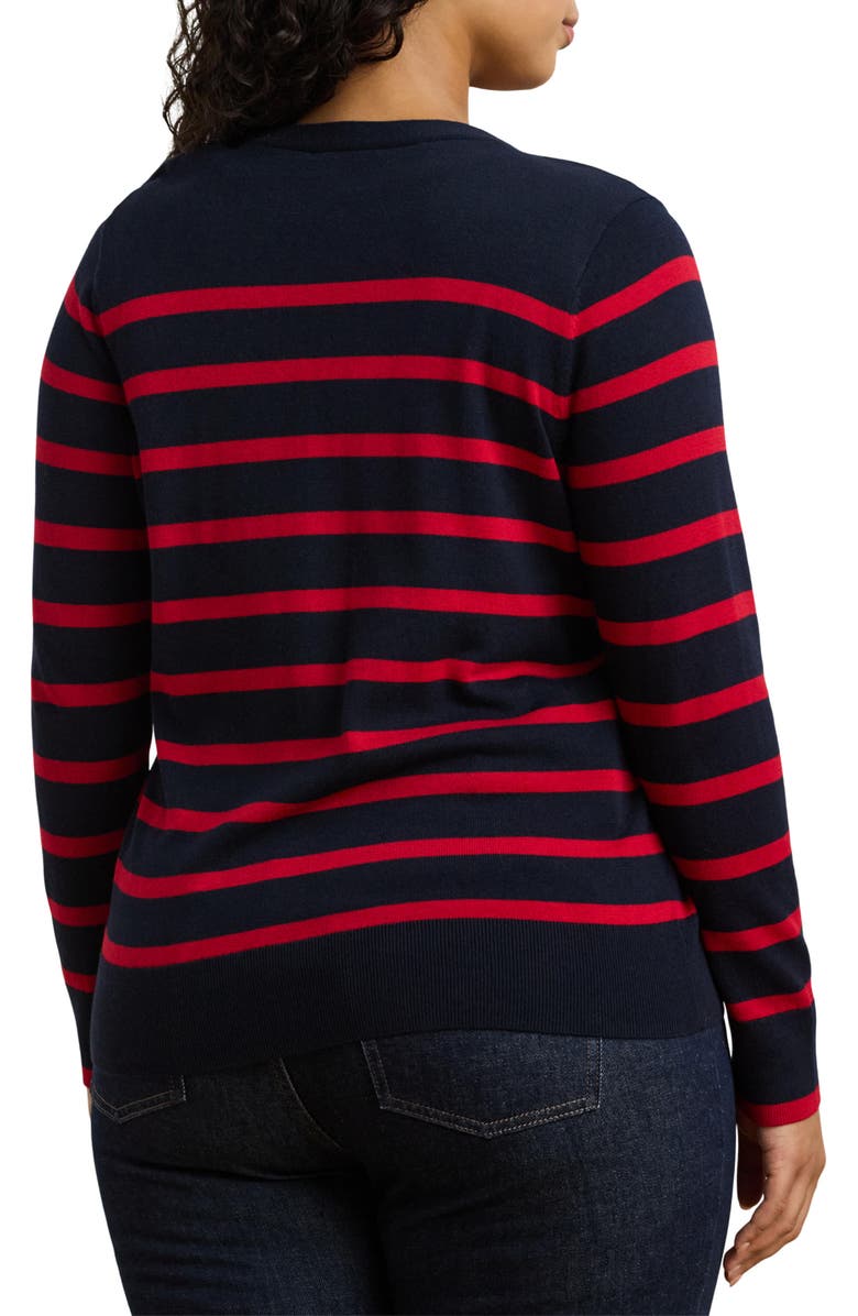 Lauren Ralph Lauren Stripe Cotton & Modal Cardigan, Alternate, color,