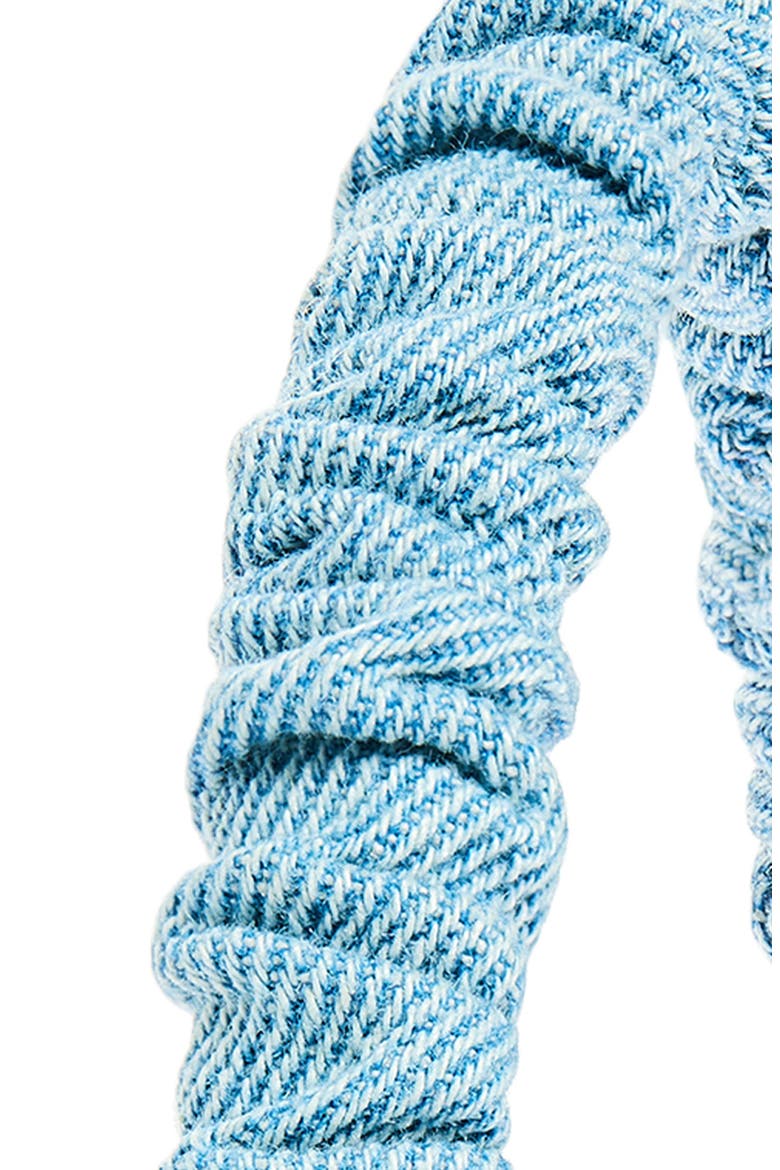 Jessie Ruched Denim Headband, Alternate, color, STONE WASH