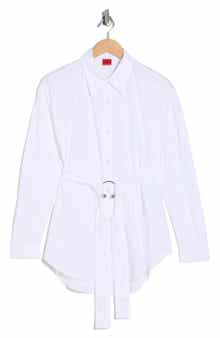 BOSS Eprilia Belted Cotton Button-Up Shirt