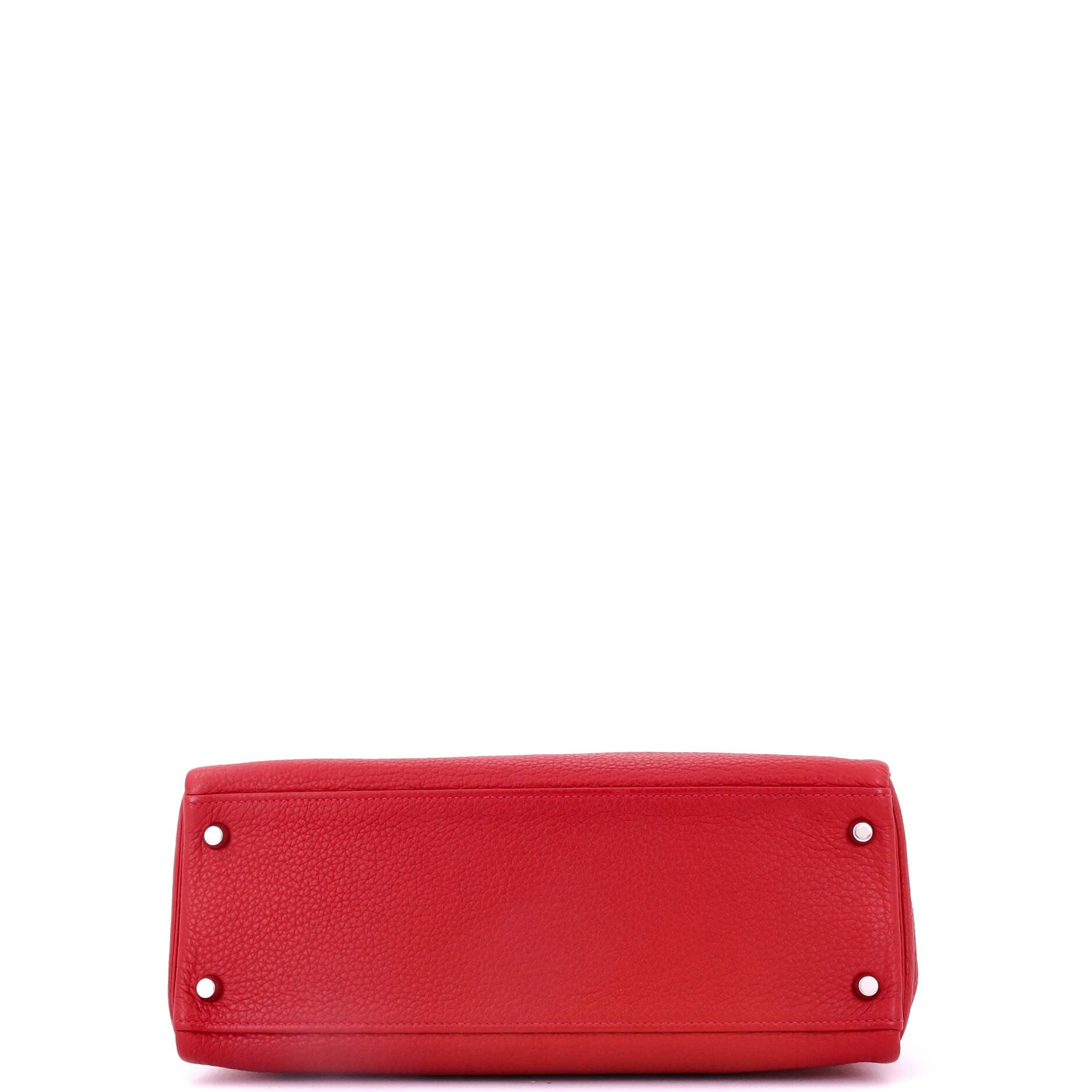 Pre-Owned Hermes Kelly Handbag Red Togo with Palladium Hardware 32, Alternate, color, 