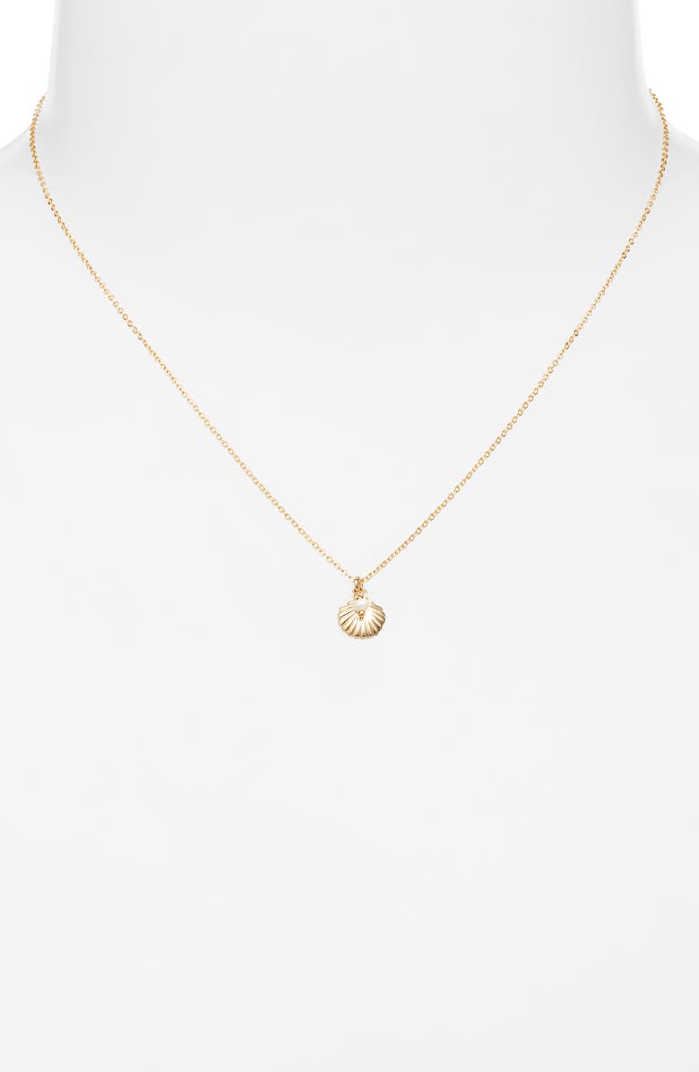 Set & Stones Shelly Pendant Necklace, Alternate, color, Gold