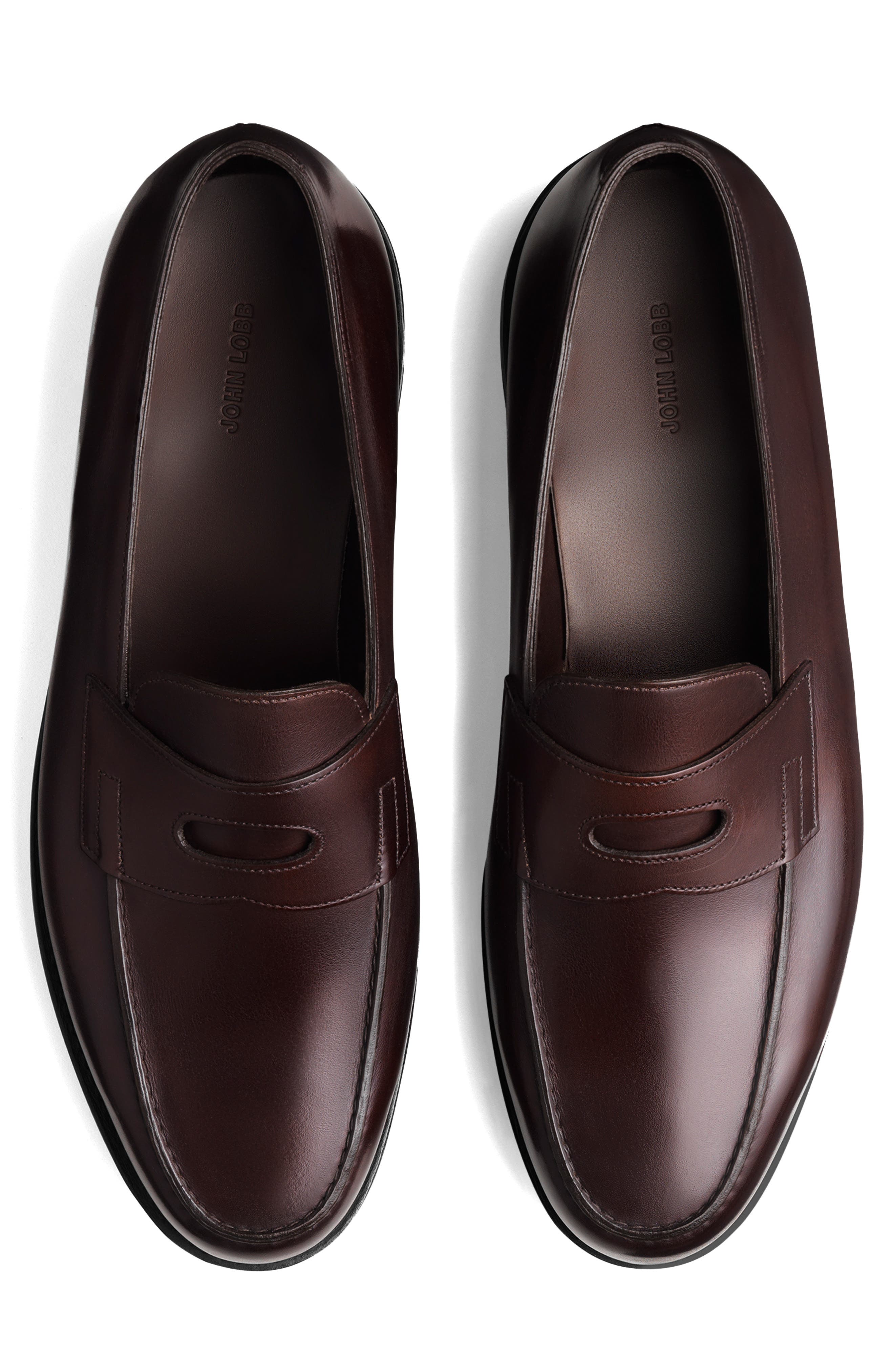 John Lobb Lopez Penny Loafer, Alternate, color, Brown