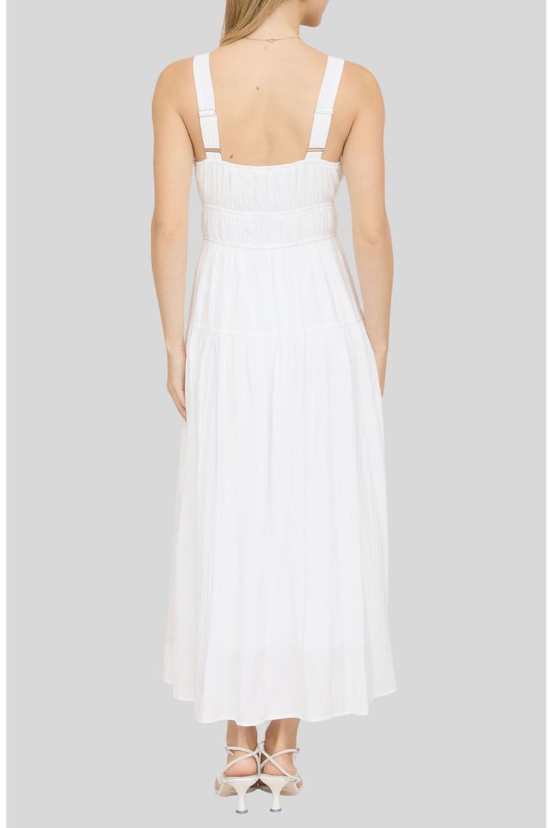 Front Tie Fit & Flare Midi Dress, Alternate, color, WHITE