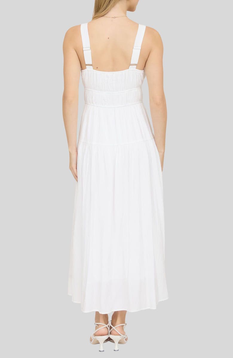 Blu Pepper Front Tie Fit & Flare Midi Dress, Alternate, color, White