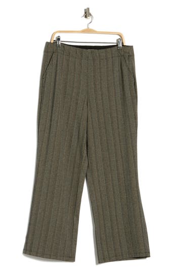 Max Studio Double Knit Wide Leg Pants In Gray