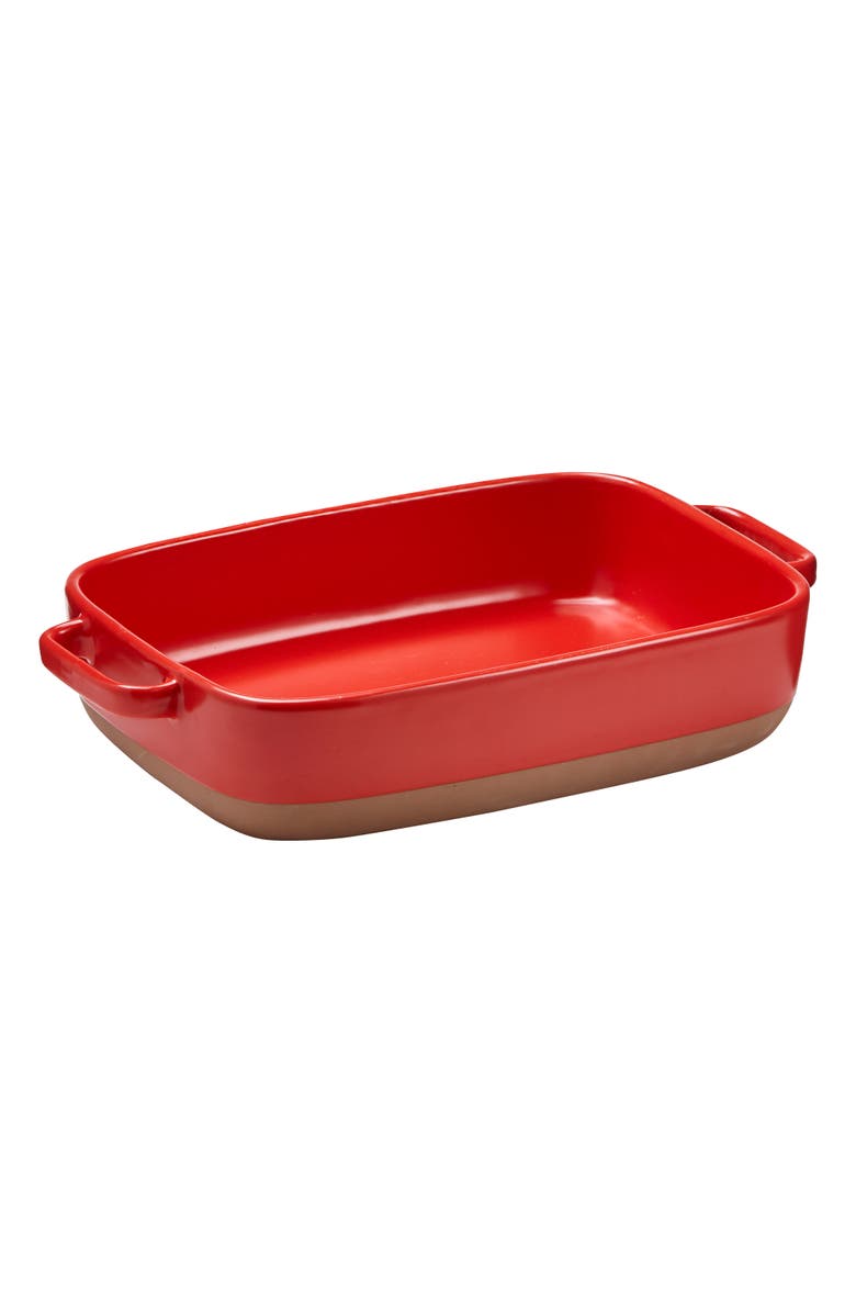 tag Red Ceramic Rectangular Baker Dishwasher Safe for Christmas, Main, color, Red