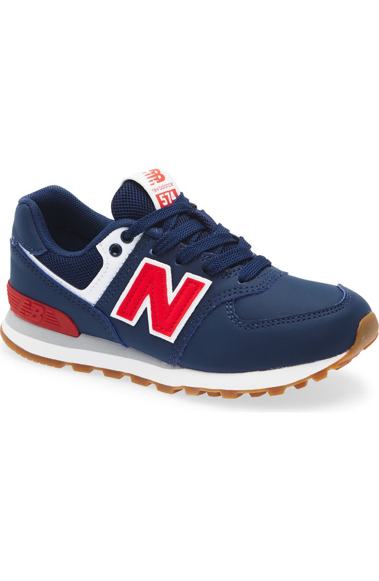 New Balance Kids' 574 Sneaker, Main, color, Nb Navy/ Team Red
