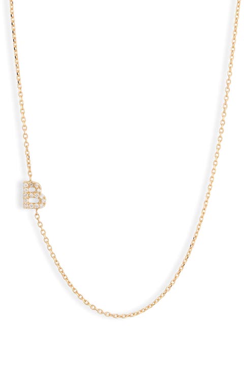 Love Letter Pavé Diamond Initial Pendant Necklace
