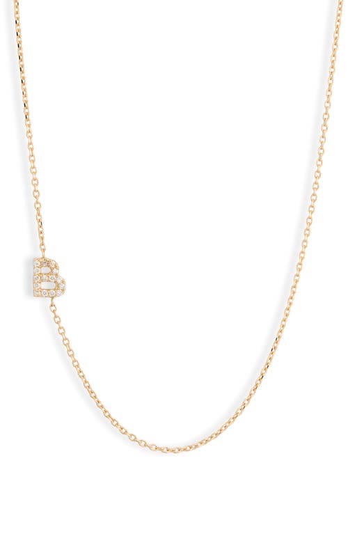 Anzie Love Letter Pavé Diamond Initial Pendant Necklace in Gold-B 