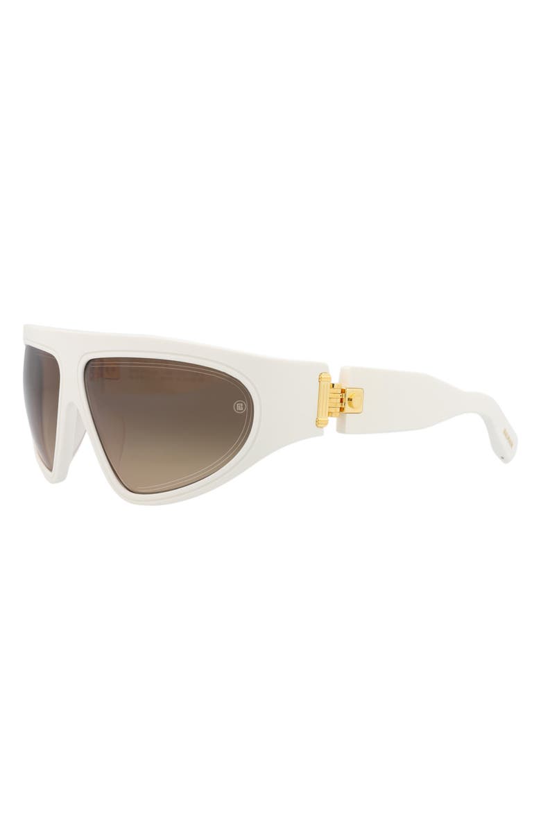 Balmain 62mm Shield Sunglasses, Alternate, color, White White Brown