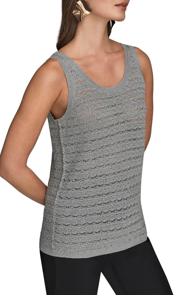 Donna Karan New York Metallic Sweater Tank, Alternate, color, Vapor