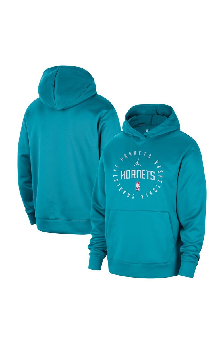 Jordan Brand Men's Jordan Brand Teal Charlotte Hornets 2024/25 Spotlight On-Court Practice Performance Pullover Hoodie, Main, color, Teal