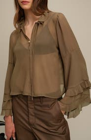 DELUC Bradley Sheer Ruffle Shirt