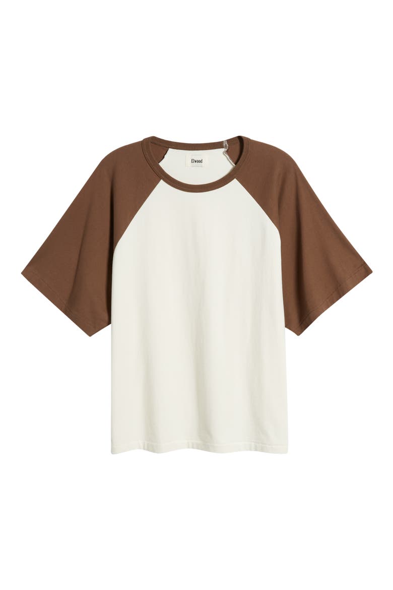 Oversize Short Sleeve Raglan T-Shirt, Alternate, color, SOIL/ OFF WHITE