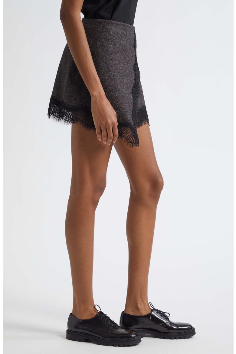Sophia Faux Wrap Miniskirt, Alternate, color, GANACHE/ BLACK