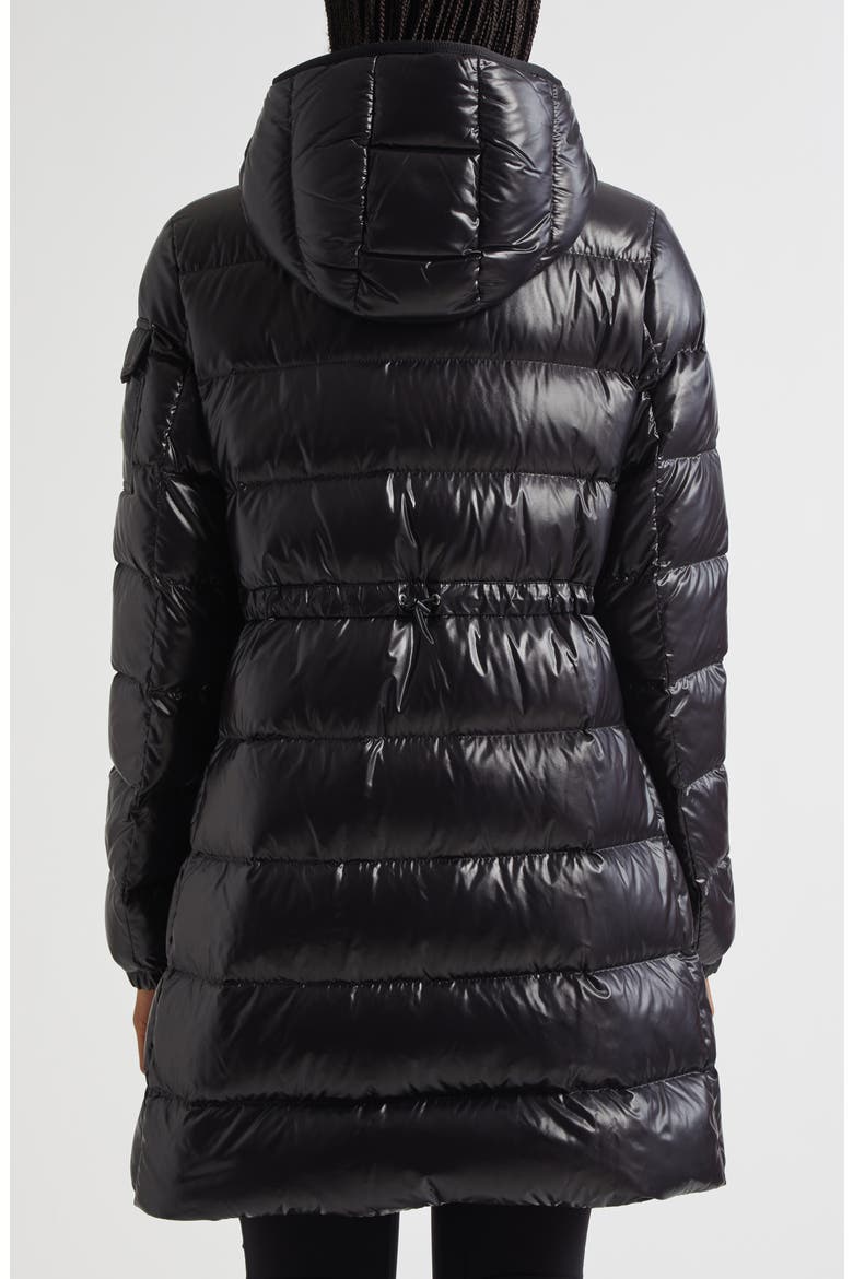 Courcelles Down Hooded Coat, Alternate, color, BLACK