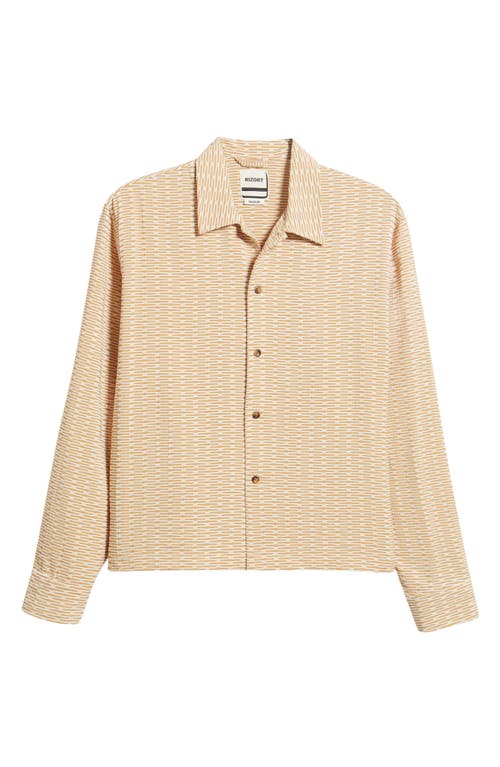 Rizort Elijah Geo Pattern Stretch Nylon Button-up Shirt In Beige
