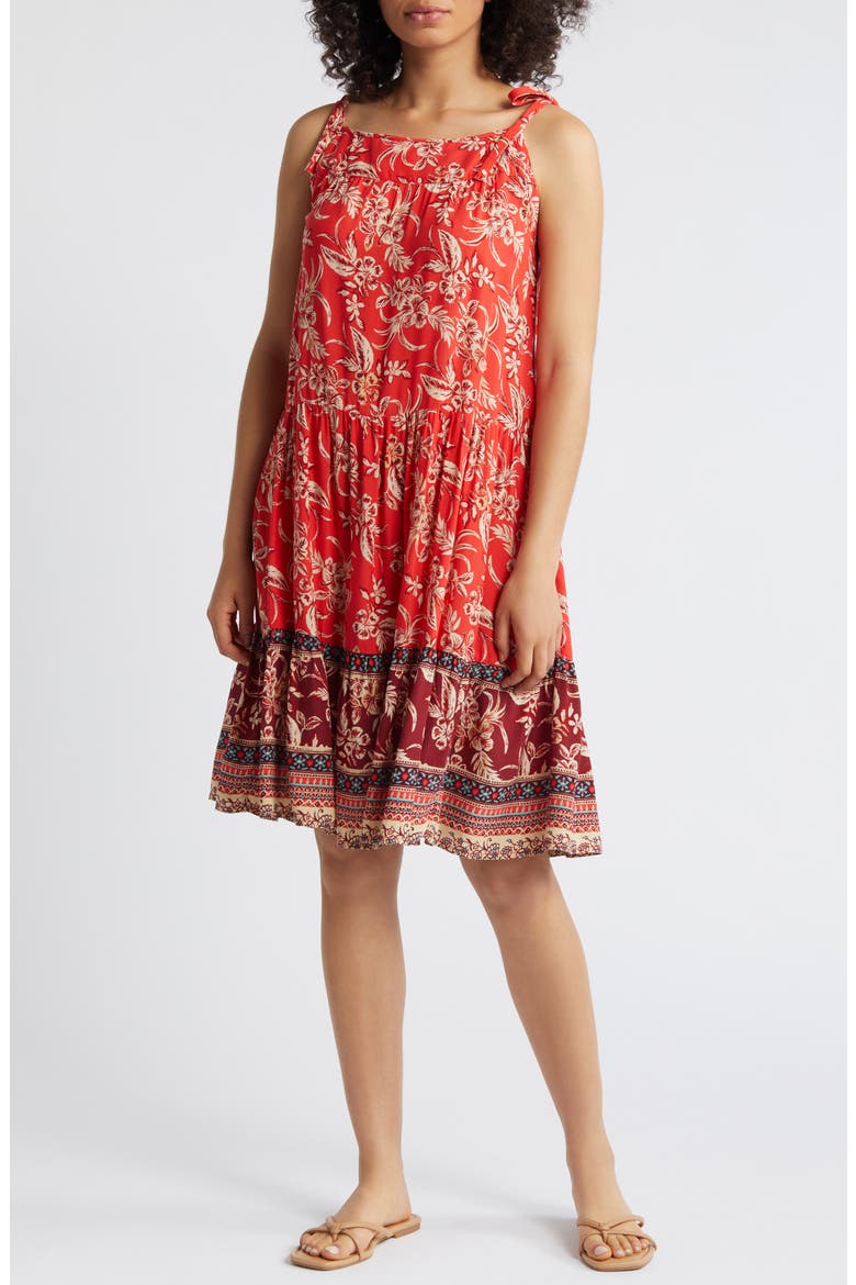 Skylar Paisley Floral Sundress, Main, color, MAUI SUNRISE