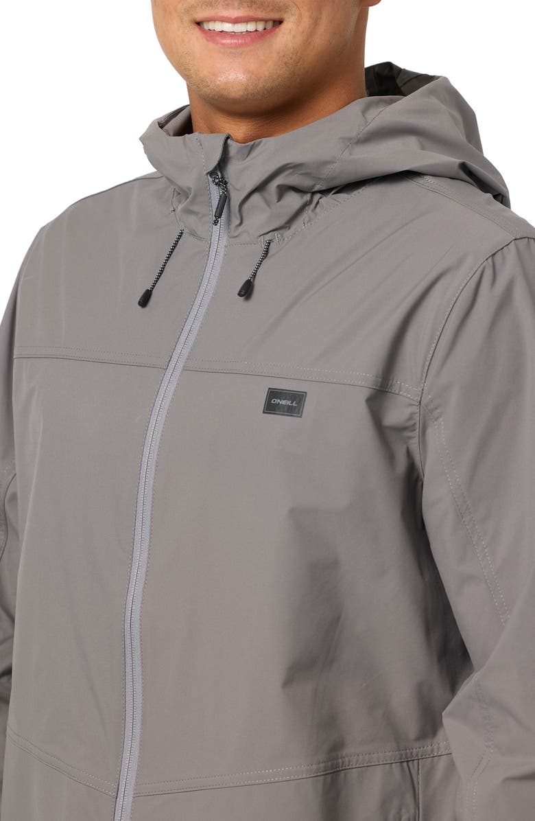 O'Neill TRVLR Hooded Water Repellent Windbreaker, Alternate, color, Gargoyle