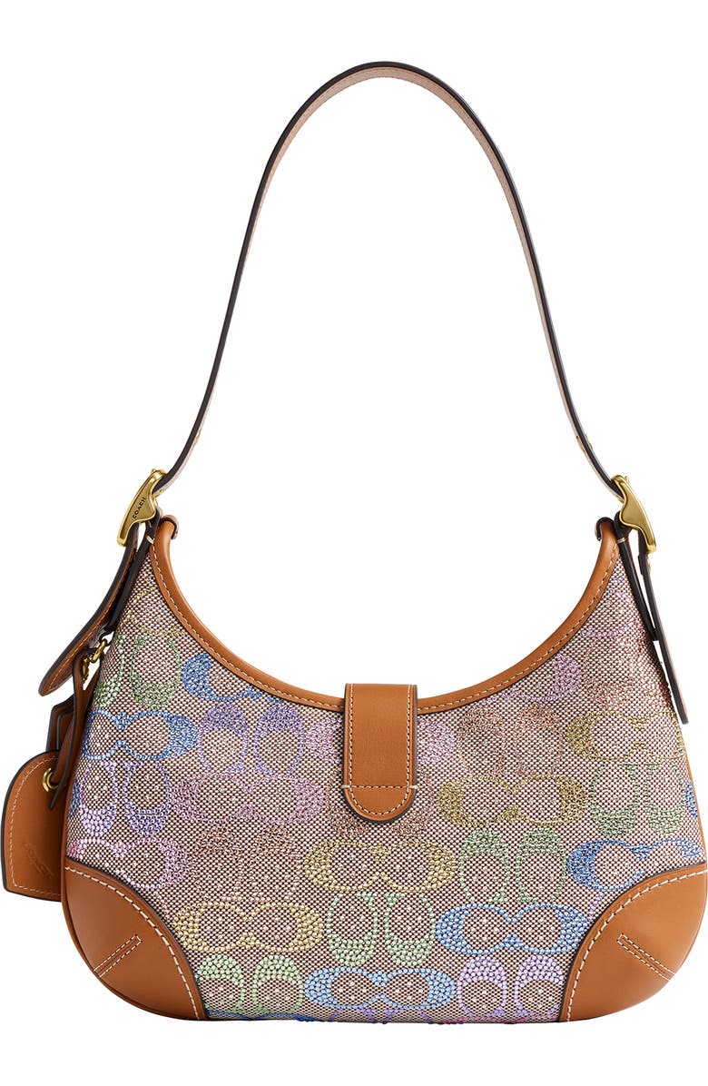COACH Hamptons Signature Crystal Jacquard Hobo Bag, Alternate, color, B4/ Rainbow Multi