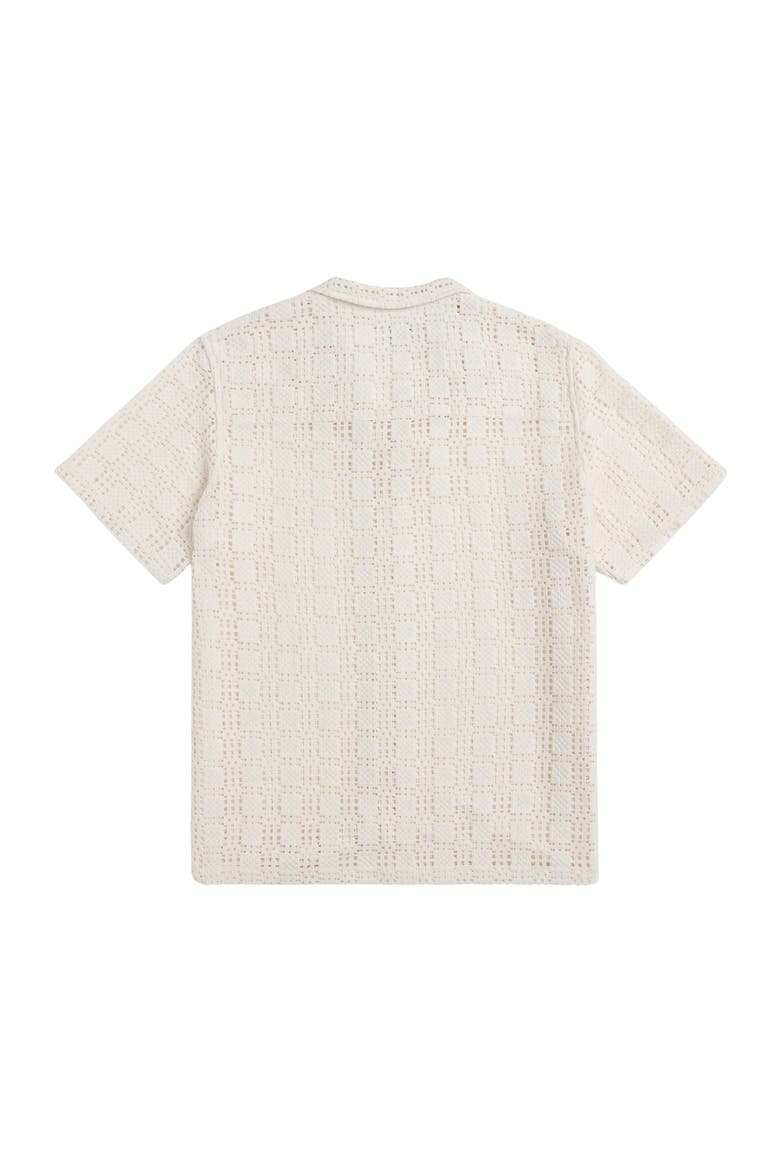 Alex Raschel Square Knit Camp Shirt, Alternate, color, CLOUD
