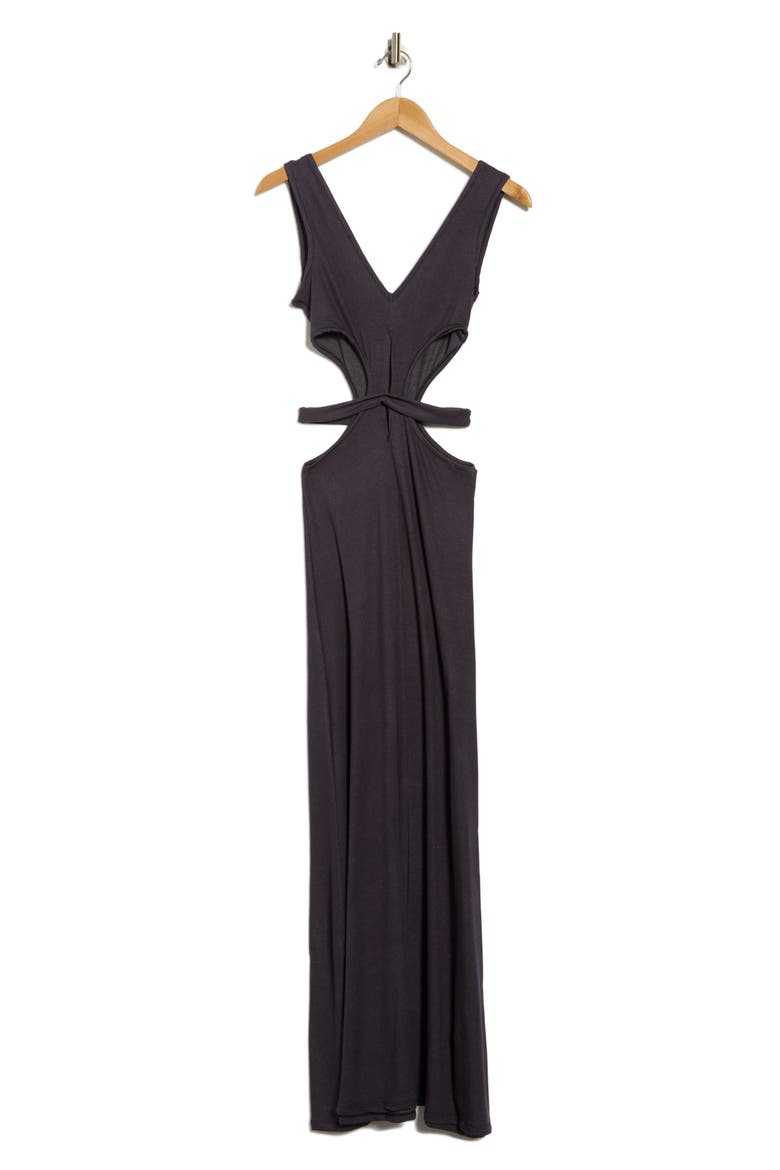 Cutout Jersey Maxi Dress, Alternate, color, DEJA BLUE