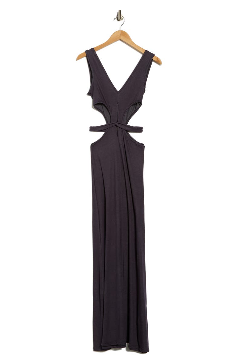 GO COUTURE Cutout Jersey Maxi Dress, Alternate, color, Deja Blue